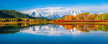 Grand Teton National Park, Forest, Trees, Mountains, Autumn, River HD wallpaper