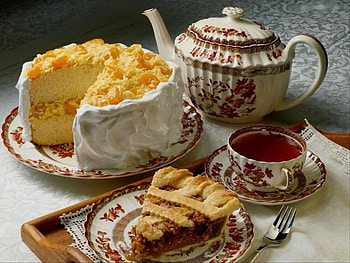 Tea Time, tablet, can, cup, cake, porcelain HD wallpaper