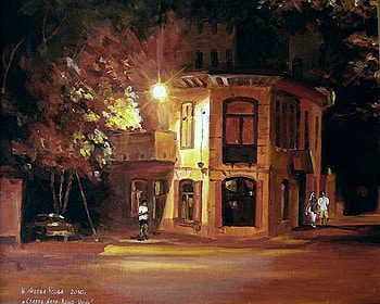 Irina Usova-Ageev. Old Yalta, street, art, irina usova, painting HD wallpaper
