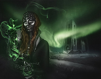 Dark in the shadow, fog, shadow, green, nature, girl, dark, nice HD wallpaper