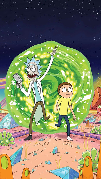 Portal, Rick and Morty HD phone wallpaper