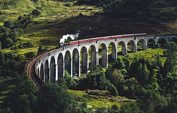 Nature, Trees, Bridge, Train HD wallpaper