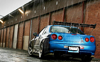 Blue coupe Nissan Skyline GT-R R34, JDM car, Blue cars, Nissan sports car HD wallpaper