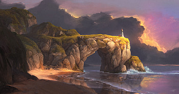 : Sunlit Lighthouse on Coastal Beach Landscape, landscape, lighthouse, beach, sunlight HD wallpaper