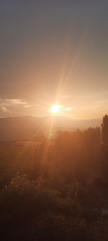 Sunglow, atmosphere, sky, sunset, sun HD phone wallpaper
