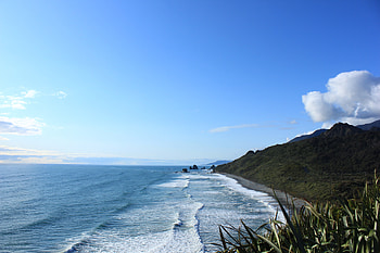 Nature, Mountains, Sea, Beach, New Zealand HD wallpaper