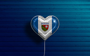 I Love Northwest Territories, , realistic balloons, blue wooden background, Day of Northwest Territories, canadian provinces, flag of Northwest Territories, Provinces of Canada, Northwest Territories flag, Northwest Territories HD wallpaper