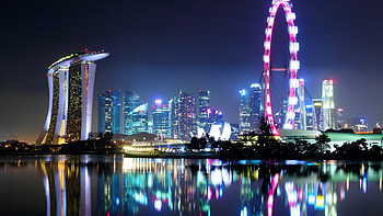Singapore Skyline, Mesmerizing nightscape, Urban beauty, City lights HD wallpaper