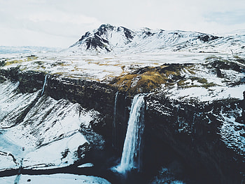 Iceland Waterfall, winter, Iceland, Nature, Waterfall HD wallpaper