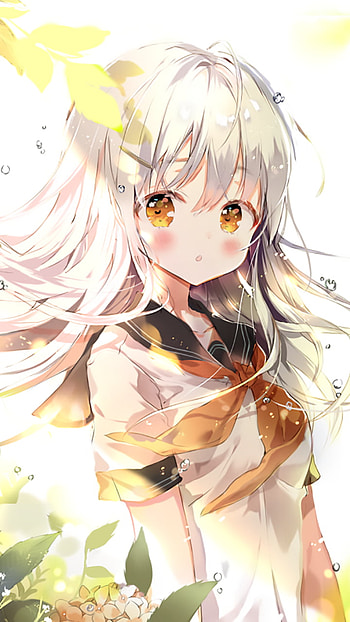 school uniform, white hair, Anime, Original HD phone wallpaper