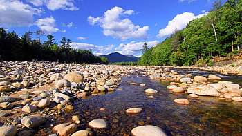 Pemifewasset River, Lincoln, Summer landscape, New Hampshire HD wallpaper