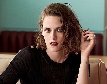 Kristen Stewart, black t-shirt, pretty, actress HD wallpaper