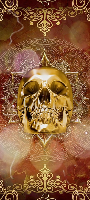 Ancient Skull, gold, jaw HD phone wallpaper