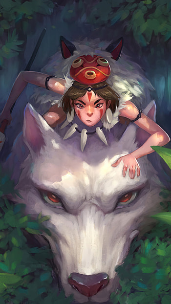 Princess and Moro, Princess Mononoke HD phone wallpaper