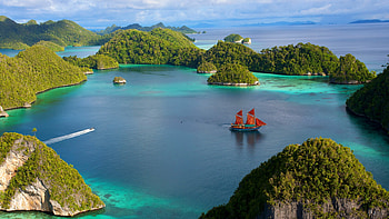 Lake Toba, Tranquil waters, Captivating sailing ship, Nature's tranquility HD wallpaper