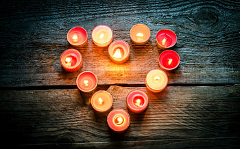 valentine, glow, graphy, candle, tea light, love, heart, valentine day HD wallpaper