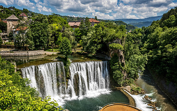 Jajce Waterfalls, Bosnia - Herzegovina, waterfall, bosnia, nature, forest HD wallpaper