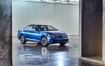 2022, Volkswagen Jetta, , front view, exterior, blue sedan, new blue Jetta, VW Jetta, German cars, Volkswagen HD wallpaper