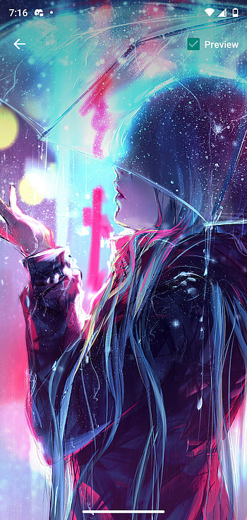 Neon anime rain 2 HD phone wallpaper