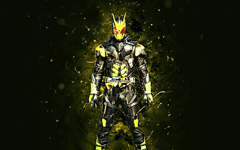 Aruto Hiden, , yellow neon lights, Kamen Rider, protagonist, Hiden Aruto, Kamen Rider characters, Kamen Rider Zero-One, Aruto Hiden Kamen Rider HD wallpaper