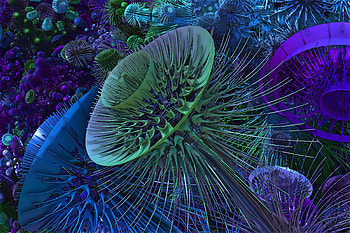 Abstract, Flower, Shine, Light, Structure, 3D, Pattern, Color, Volume HD wallpaper