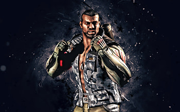 Jax Briggs, , blue neon lights, Mortal Kombat Mobile, fighting games, MK Mobile, creative, Mortal Kombat, Jax Briggs Mortal Kombat HD wallpaper