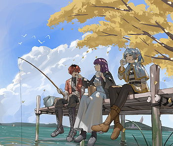 Stark, Fern, and Frieren, Anime, Frieren: Beyond Journey's End, Stark (Frieren: Beyond Journey's End), Fern (Frieren: Beyond Journey's End), Frieren (Frieren: Beyond Journey's End) HD wallpaper