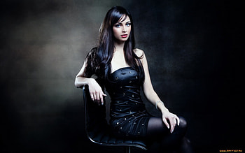 beauty in black, girl, black, short, dress HD wallpaper