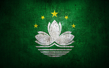 Macau metal flag, grunge art, asian countries, Day of Macau, national symbols, Macau flag, metal flags, Flag of Macau, Asia, Macau HD wallpaper
