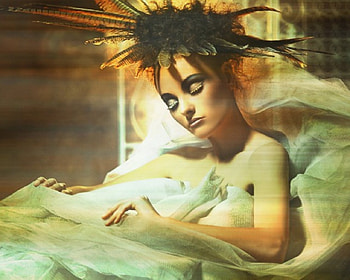 Artistic woman, model, fabric, hair, woman, artistic HD wallpaper