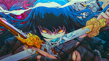 ?, anime girl, samurai HD wallpaper