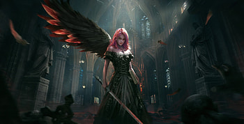 Dark Angel, angel, fantasy-girls, artwork, artstation HD wallpaper