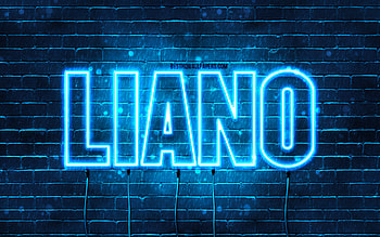 Liano, , with names, Liano name, blue neon lights, Liano Birtay, Happy Birtay Liano, popular italian male names, with Liano name HD wallpaper
