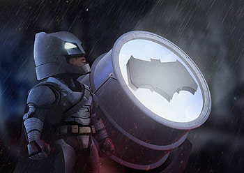 Batman Standing With Bat Signal, batman, artwork, superheroes, digital-art, behance HD wallpaper