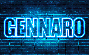 Gennaro, , with names, Gennaro name, blue neon lights, Gennaro Birtay, Happy Birtay Casio, popular italian male names, with Gennaro name HD wallpaper