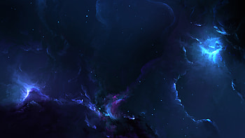 Nebula Blue, blue, galaxies, nebula, 3d, space HD wallpaper