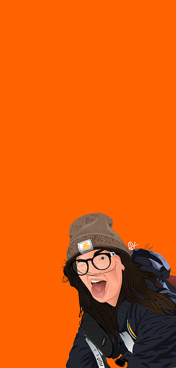 Girl Cyclist, girl, vector, bycicle, girlpower, orange, bicicleta, cyclist, visualartz, ciclismo HD phone wallpaper