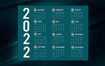 2022 Calendar, blue background, 2022 blue calendar, stylish background, 2022 concepts, creative art, 2022 Calendar all months HD wallpaper