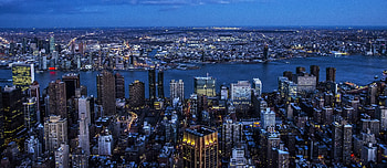 Panoramic, buildings, city, dawn, night, new york HD wallpaper