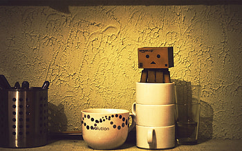 Cups, Miscellanea, Miscellaneous, Shadow, Cardboard Robot, Danboard HD wallpaper