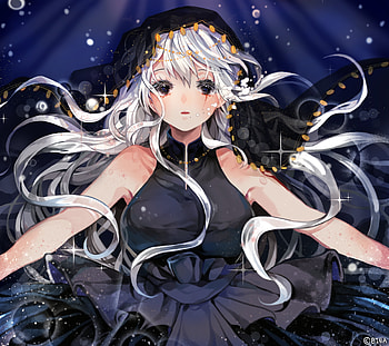 Gypsy, black, cute, long hair, dress, beauty, lady, female, golden, sweet, girl, beautiful, woman, anime girl, anime, pretty, white hair, lovely HD wallpaper