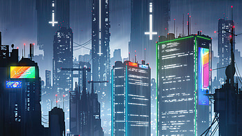 The Proximity, fantasy, cyber city, art HD wallpaper