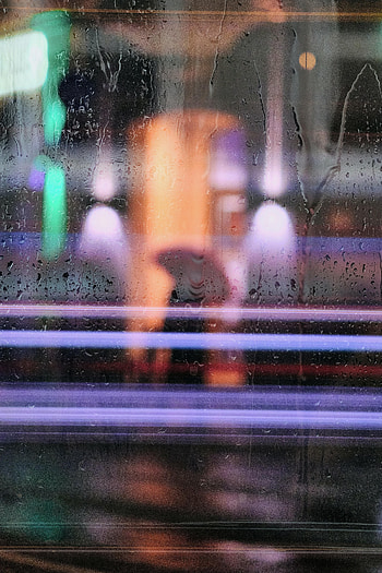 Water, Rain, Macro, Silhouette, Neon, Glass HD phone wallpaper