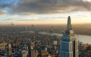 Transport, Landscape, Cities, Sky, Airplanes HD wallpaper