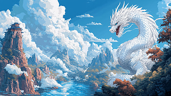 Japan Dragon - Pixel Art, Japan, dragon, pixel art, AI Art HD wallpaper