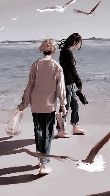 Baji & Chifuyu, sky, tokyo_revengers, beach, anime_boy, boy, anime, sea HD phone wallpaper