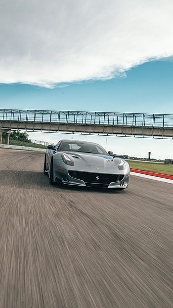 Sports, Ferrari, Cars, Car, Machine, Grey, Sports Car, Speed, Ferrari F12, Track, Route HD phone wallpaper