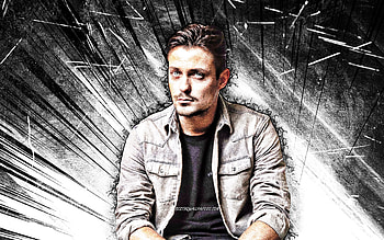 Julian Jordan, grunge art, music stars, Dutch DJs, Julian Dobbenberg, superstars, white abstract rays, Julian Jordan HD wallpaper