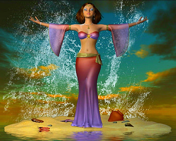 Magical beauty, fantasy, water, woman, magical HD wallpaper