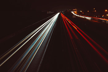 Dark, Road, Lines, Long Exposure, Glow HD wallpaper